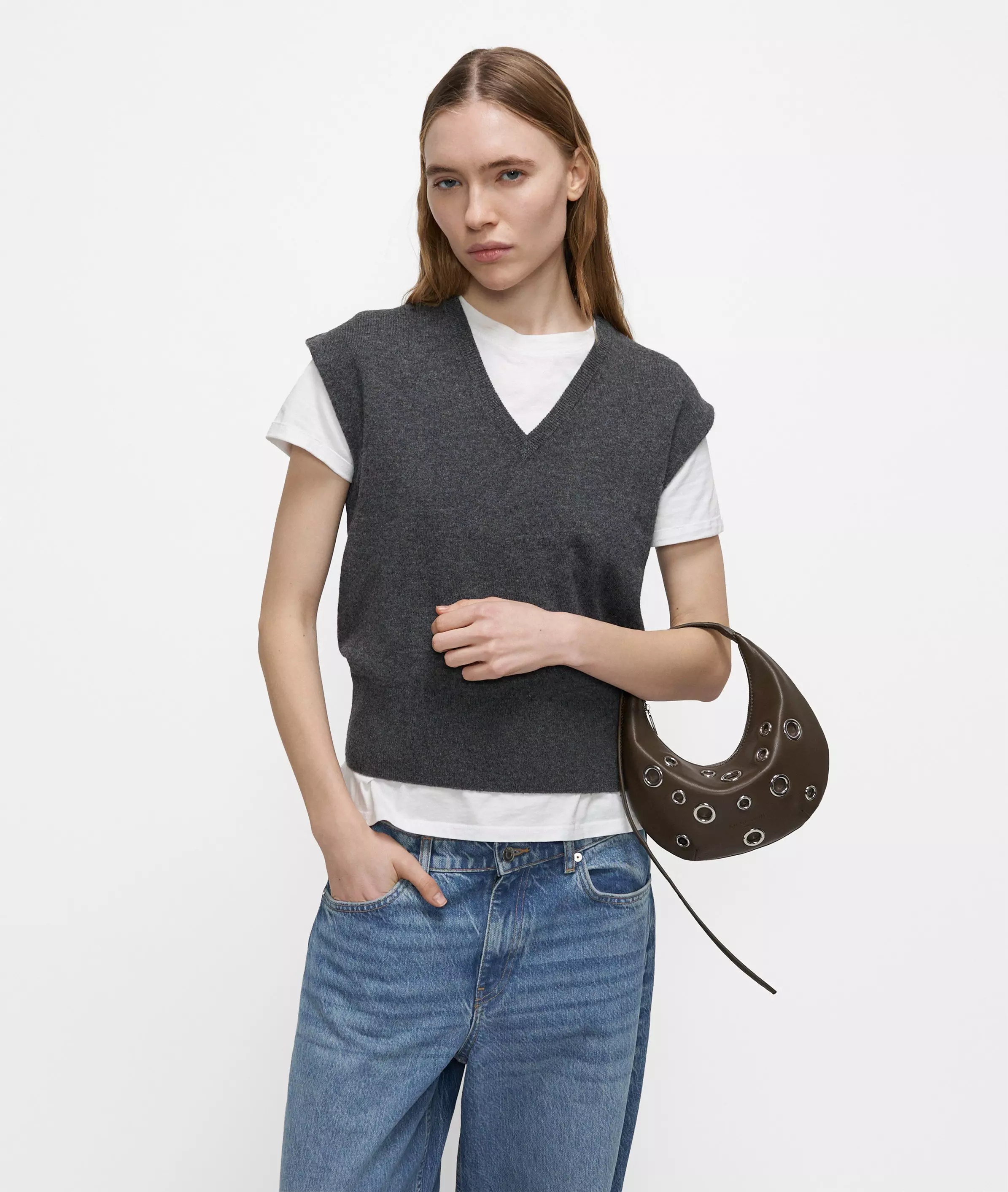 Hobo Small hobo bag made from naturally grained leather