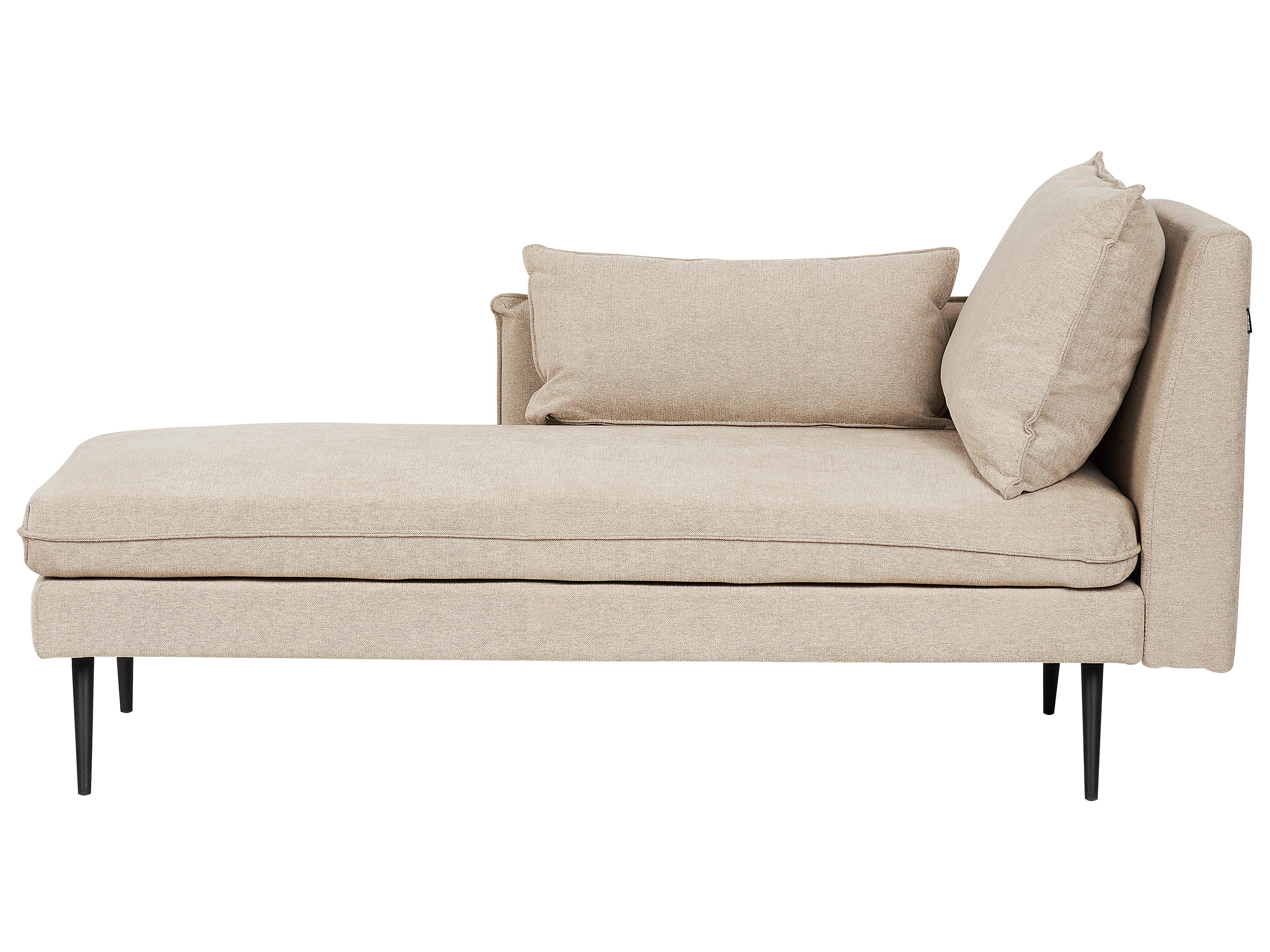 Rechtszijdige chaise longue YERRES Stof Beige