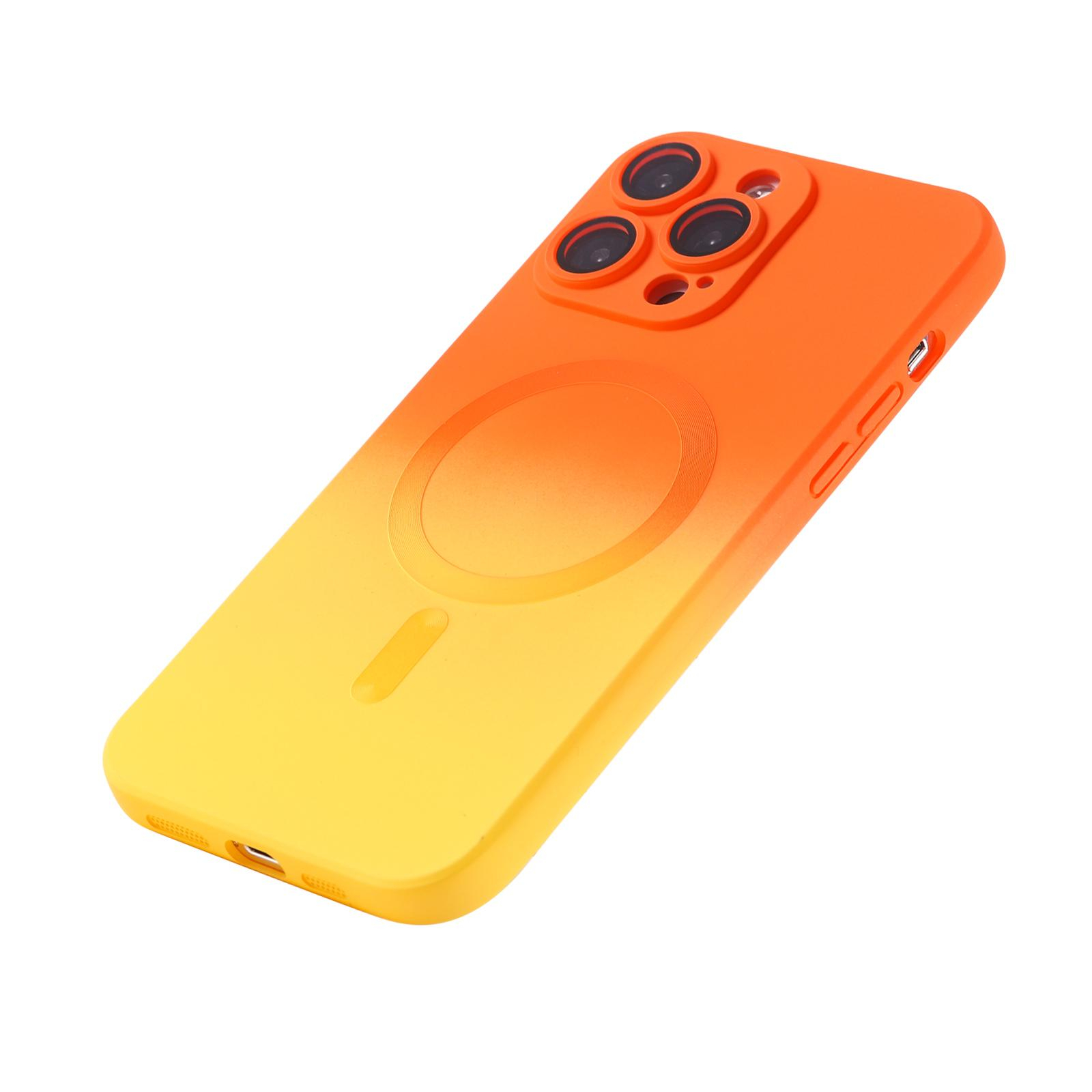 iPhone 13 Pro MagSafe Gummi Case Hülle Kameraglasschutz mit Farbverlauf - Orange / Gelb