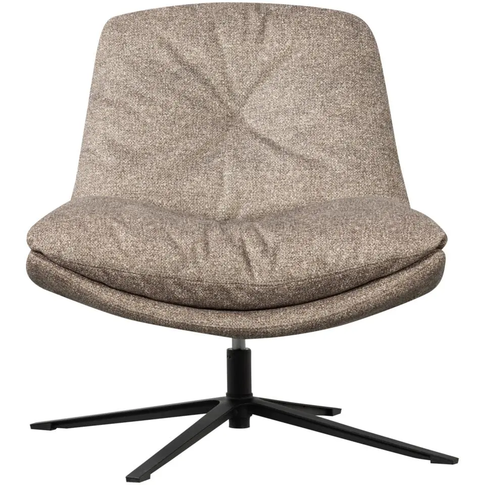 WOOOD Arve Draaifauteuil - Bedrukte Stof - Naturel Melange - 86x82x87