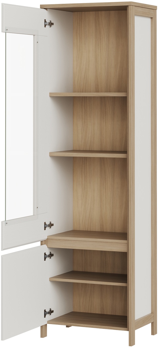 Home affaire Vitrine »Stranda, Hochschrank im Scandi-Style, moderne Glasvitrine« Rahmenoptik, ausreichend Stauraum, vielseitig einsetzbar, 58 cm breit