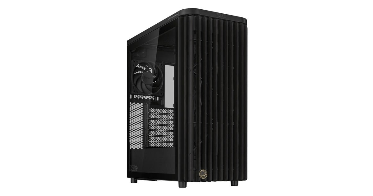 ASUSProArt PA401 Wood Edition - Tempered Glass Panel midi tower behuizing  (Zwart | 2x USB-A | 1x USB-C | Tempered Glass)