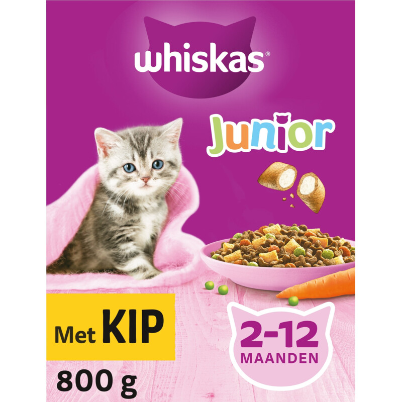 Whiskas Brokken junior met kip 2-12 maanden