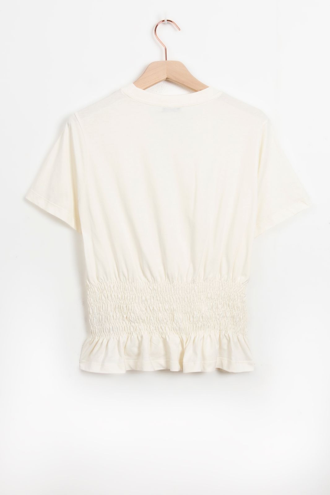 Wit T-shirt met smock details