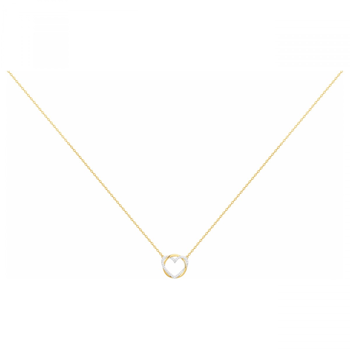 Collier en Plaqué Or avec oxyde de zirconium blanc