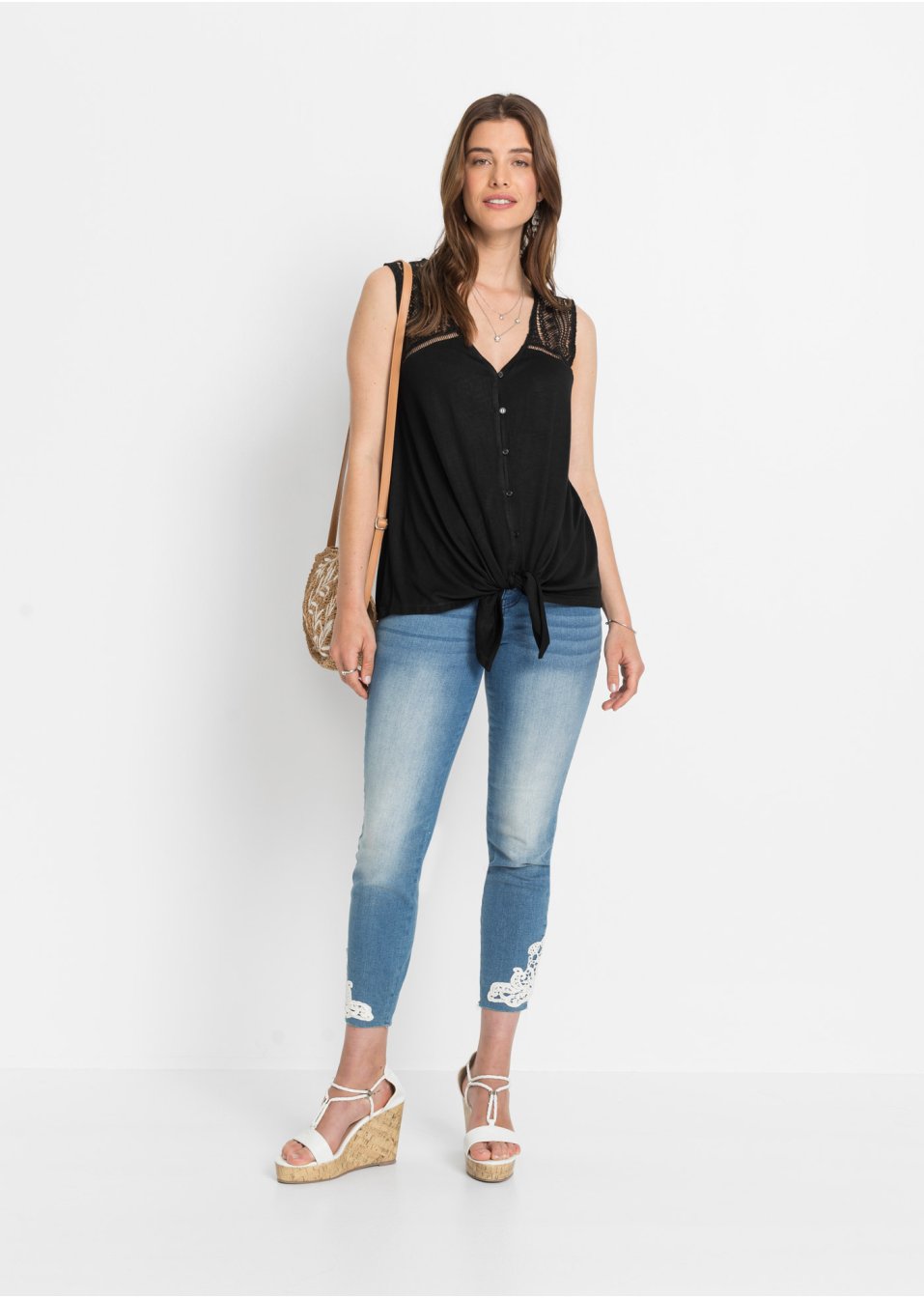 Top à dentelle en viscose