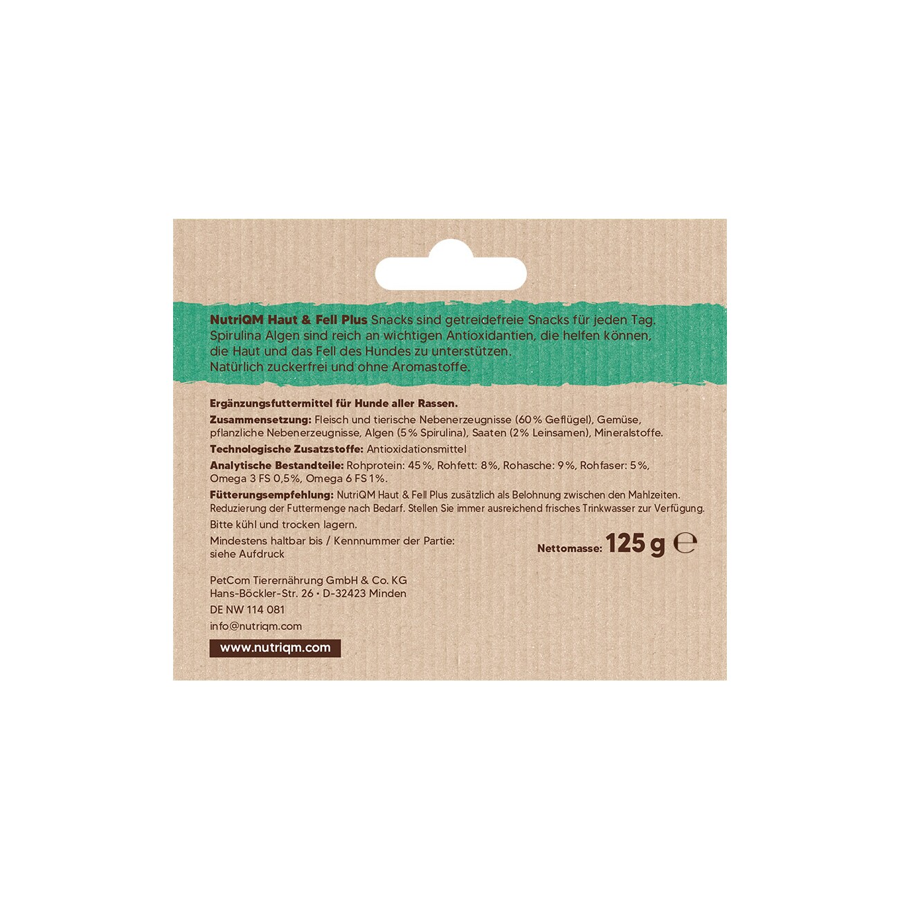 NutriQM Snack Haut & Fell Spirulina Alge 5x 125g