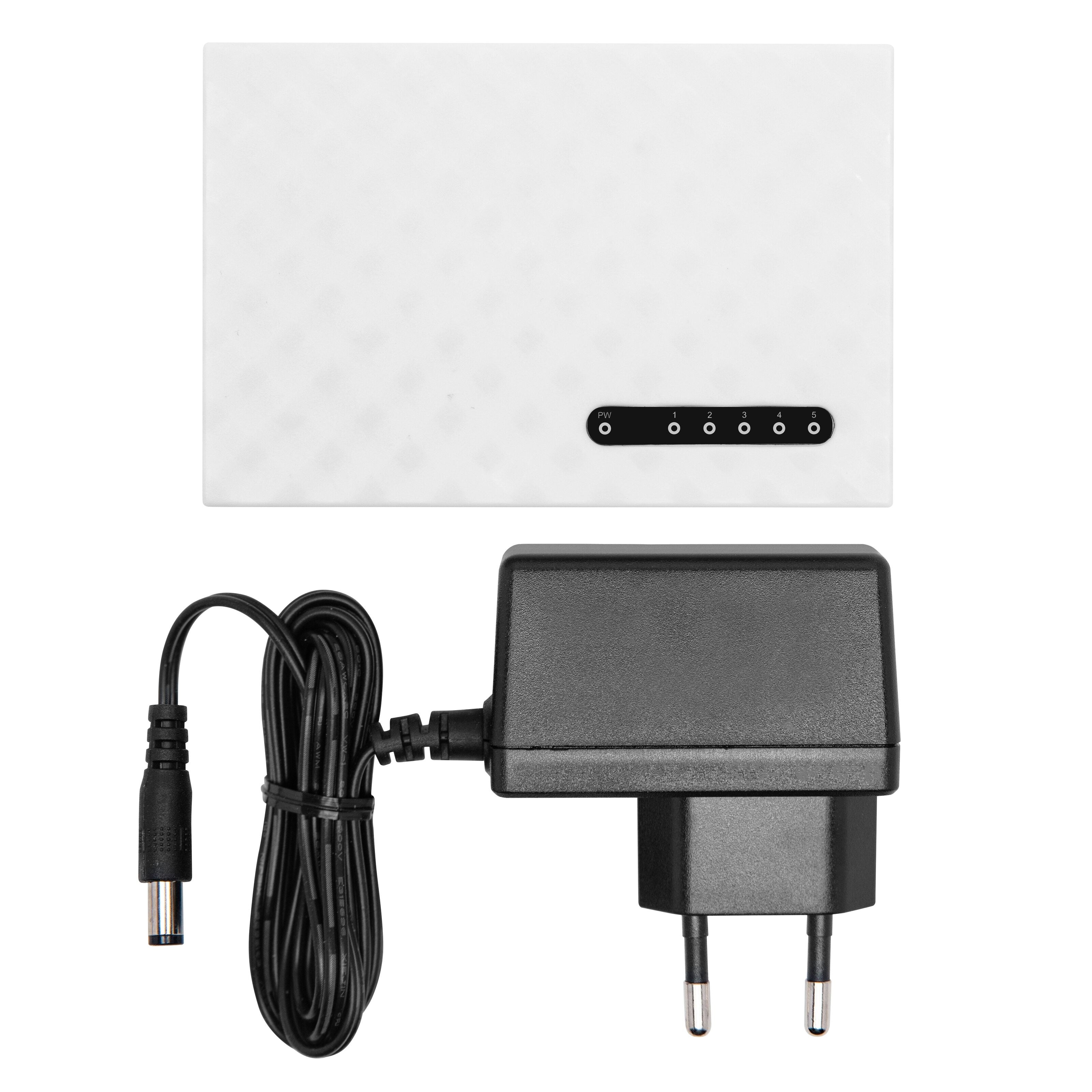 Plexgear Gigabitswitch CA103 med 5 porter (Gen. 2)