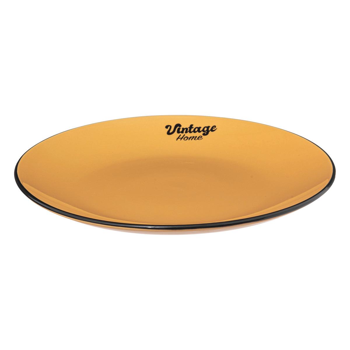 ASSIETTE PLATE BE VINTAGE JAUNE D.27CM