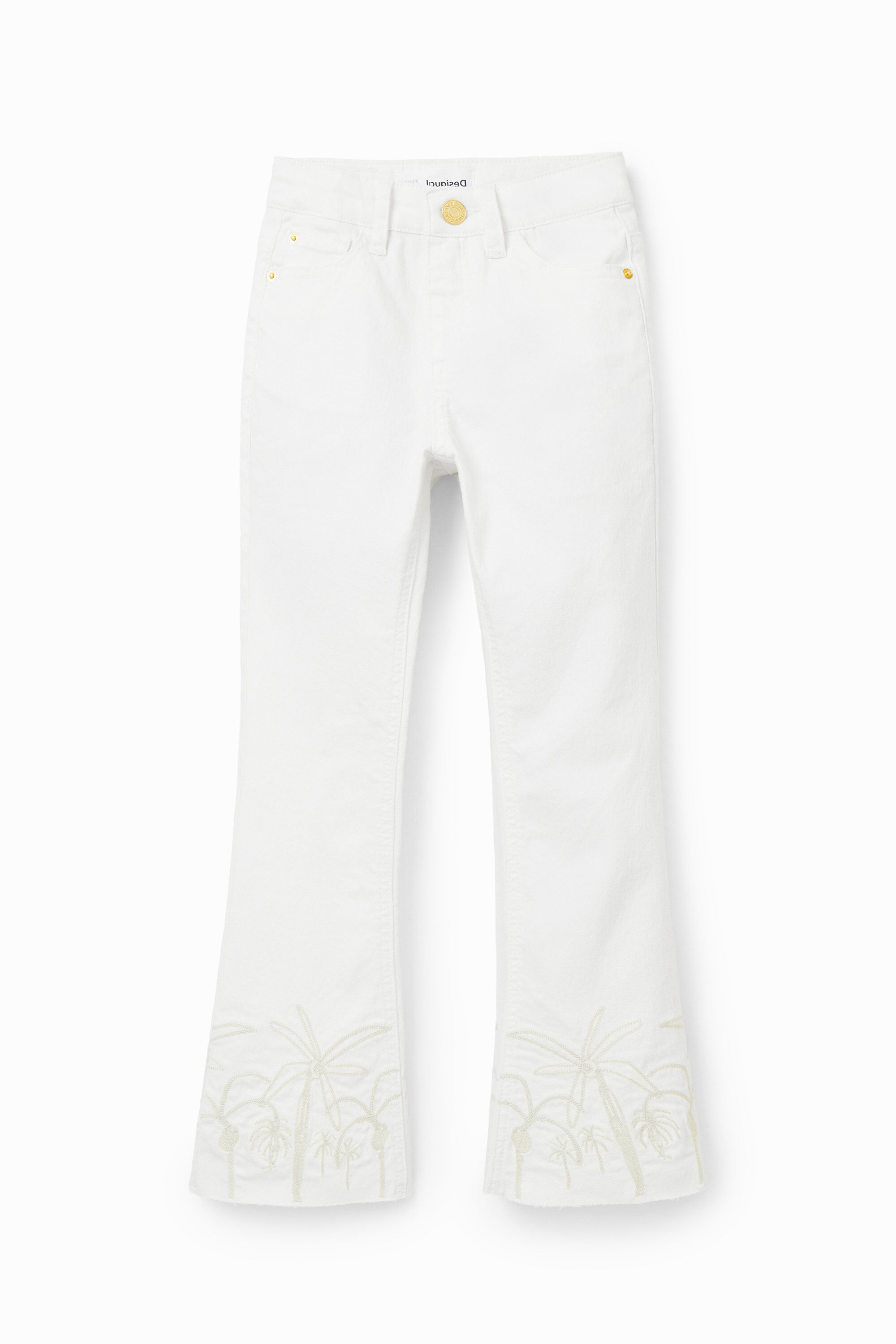 Jean flare long brodé