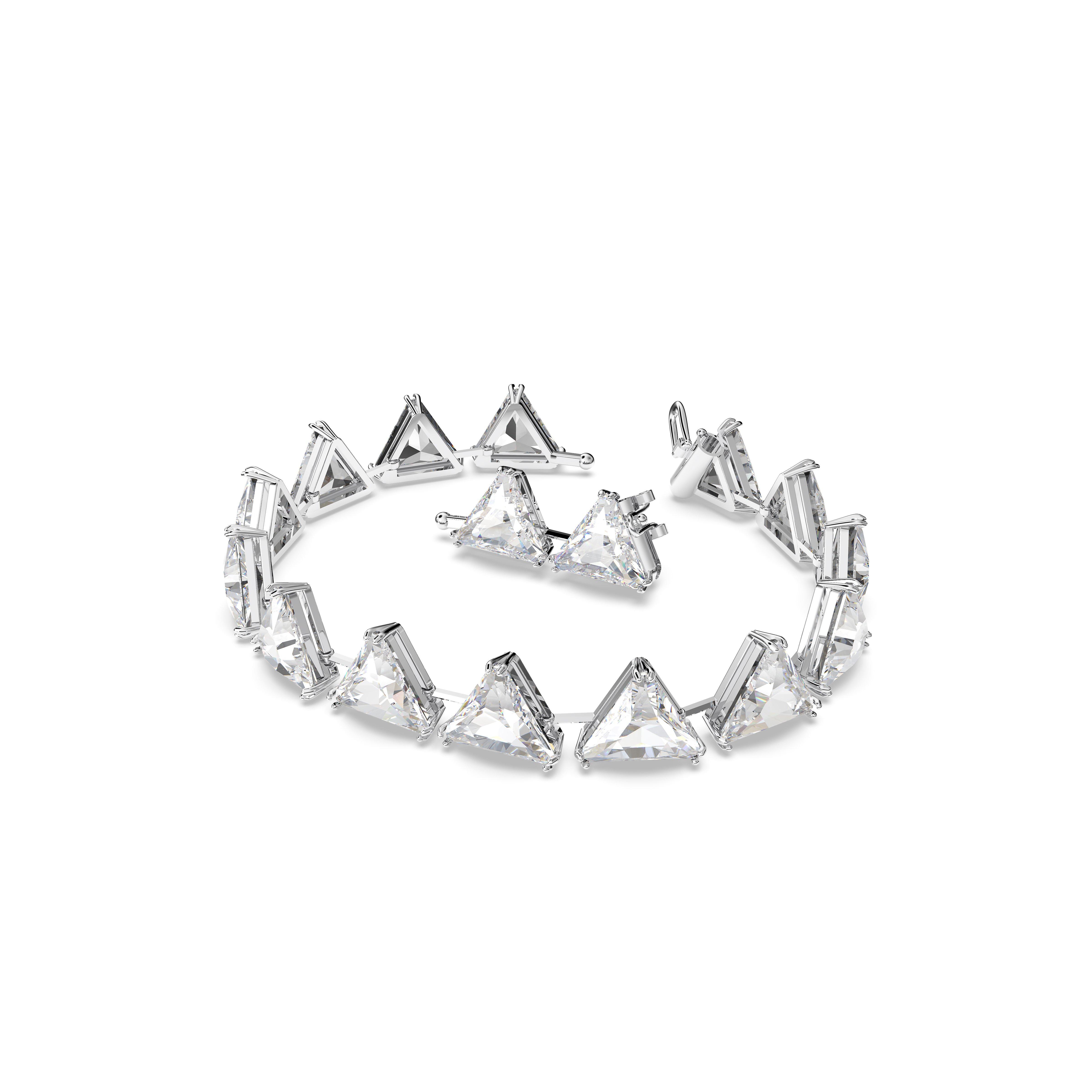 Swarovski Matrix Tennis bracelet, Triangle cut, White, Rhodium plated