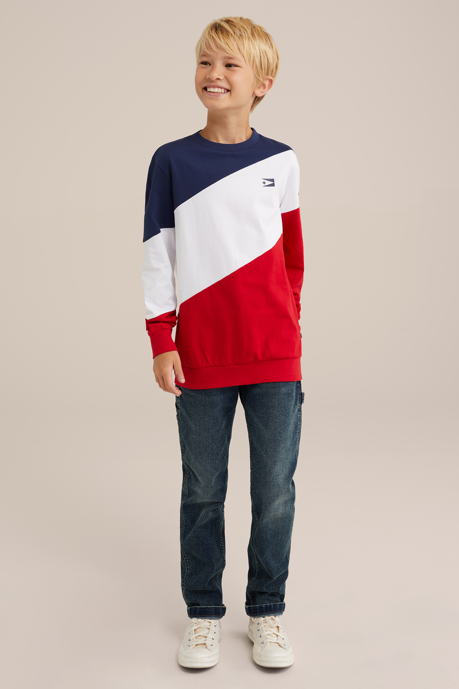 Jongens T-shirt met colourblock Bad Boys Rood
