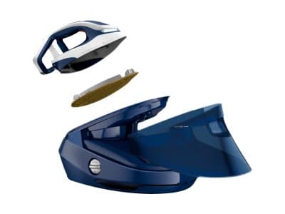 Tefal Pro Express Vision GV9812E0 - Dampstrykejern med automatisk slukking - såleplate: Durilium AirGlide Autoclean - 3000 W - dress blue/white