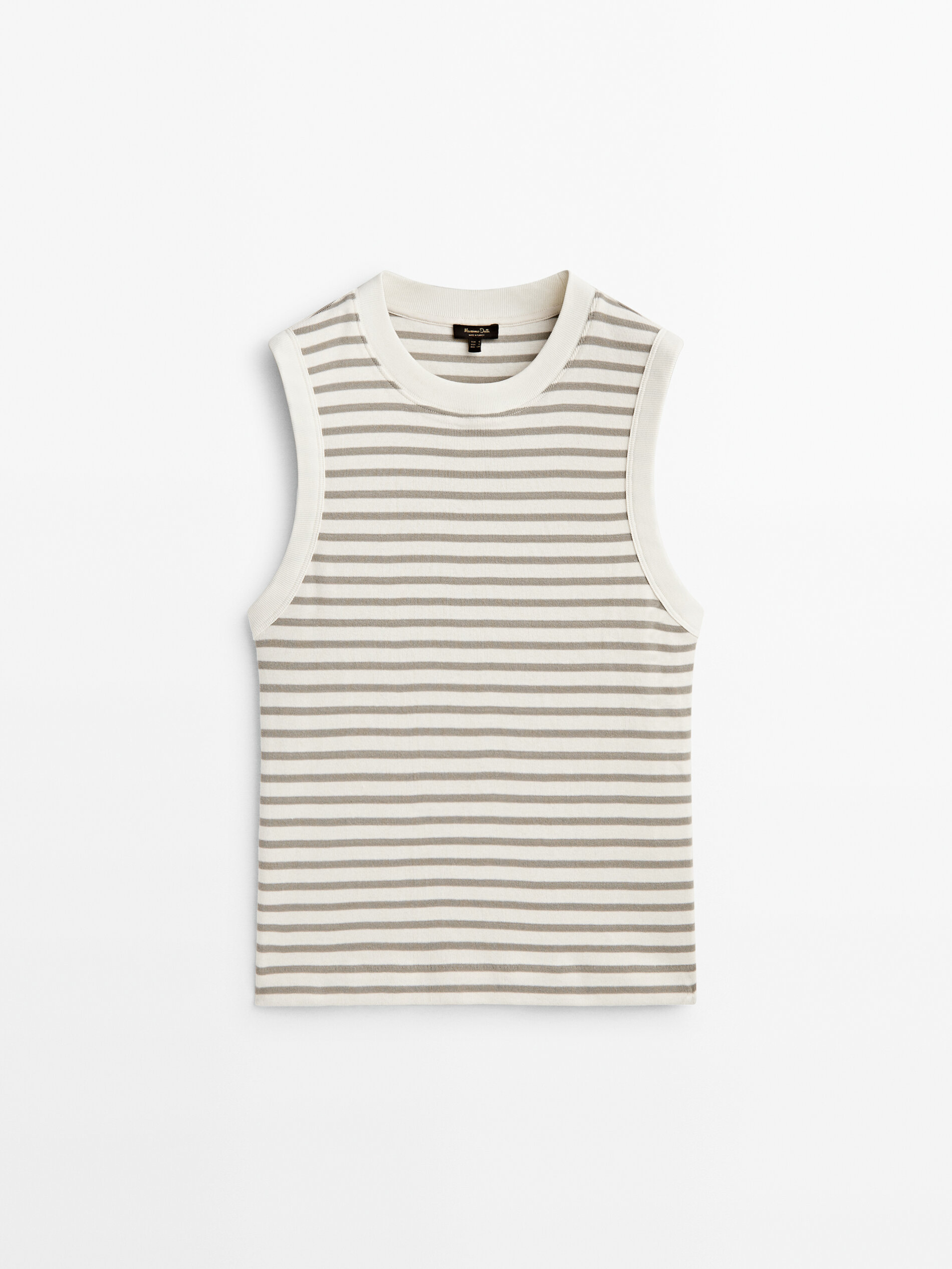 Camiseta sem mangas com listras contrastantes - CINZA