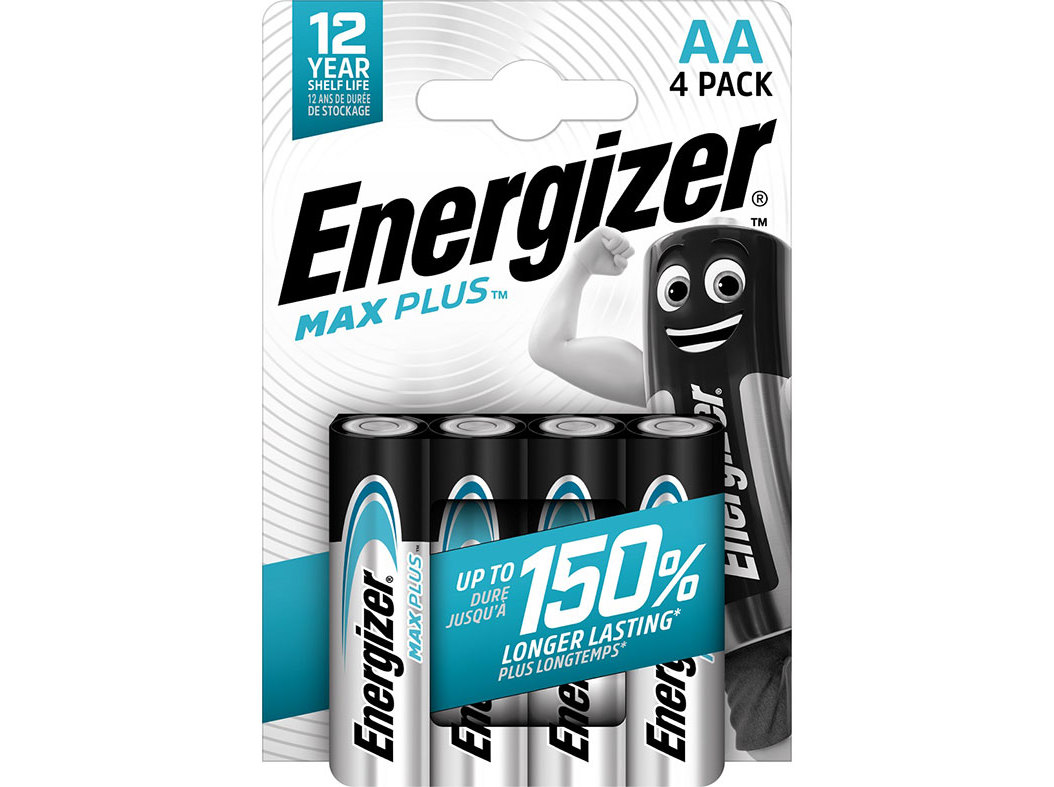 PILHA MAX PLUS ENERGIZER LR06 AA PACK 4 UNIDADES