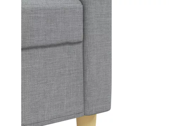Ensemble de canapés 4 pièces avec repose-pied gris clair tissu