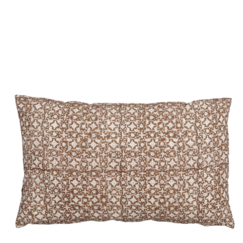 Sierkussen bloemen donker bruin - l55xb35xh10cm