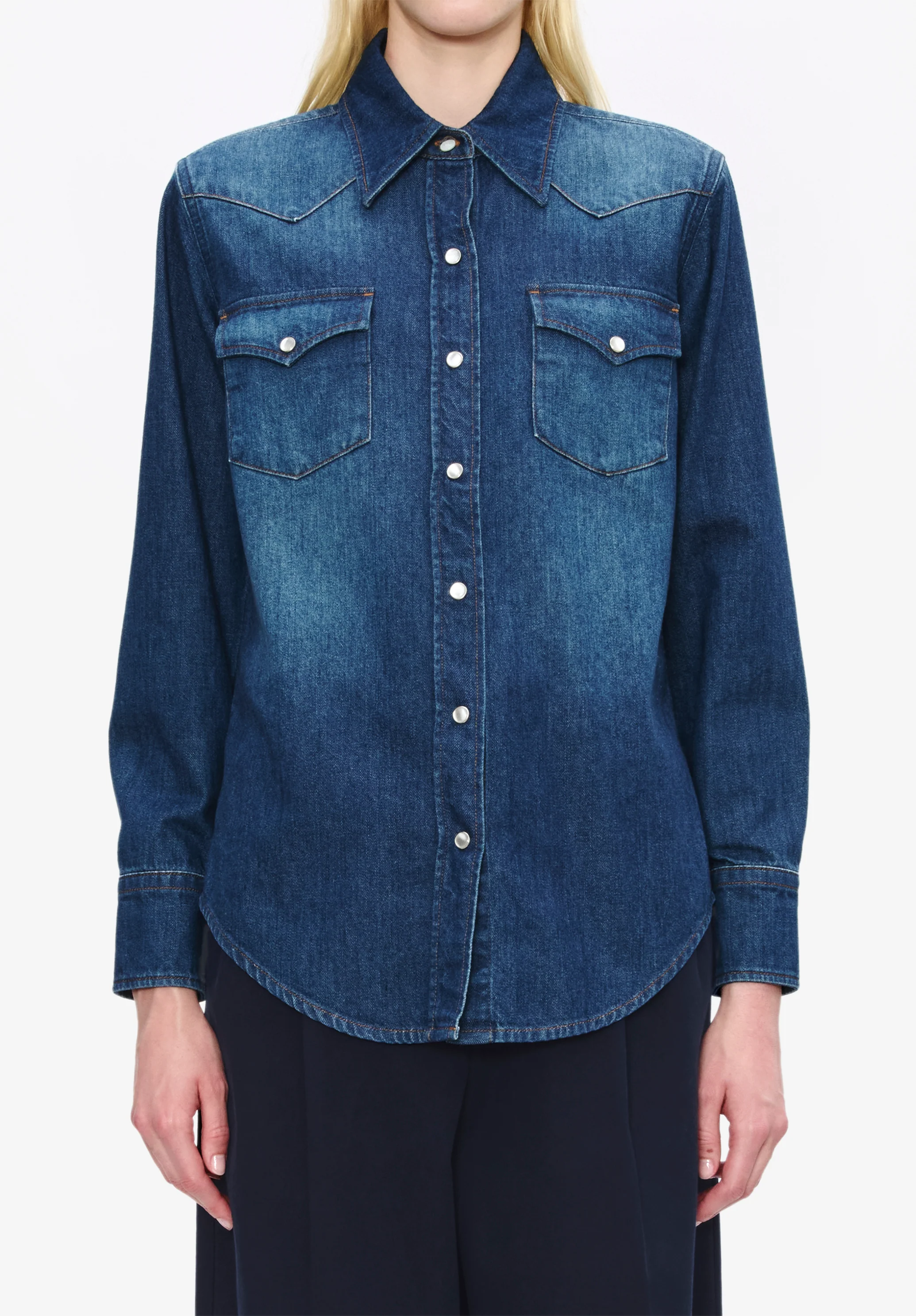 Chemise Western - Indigo delave
