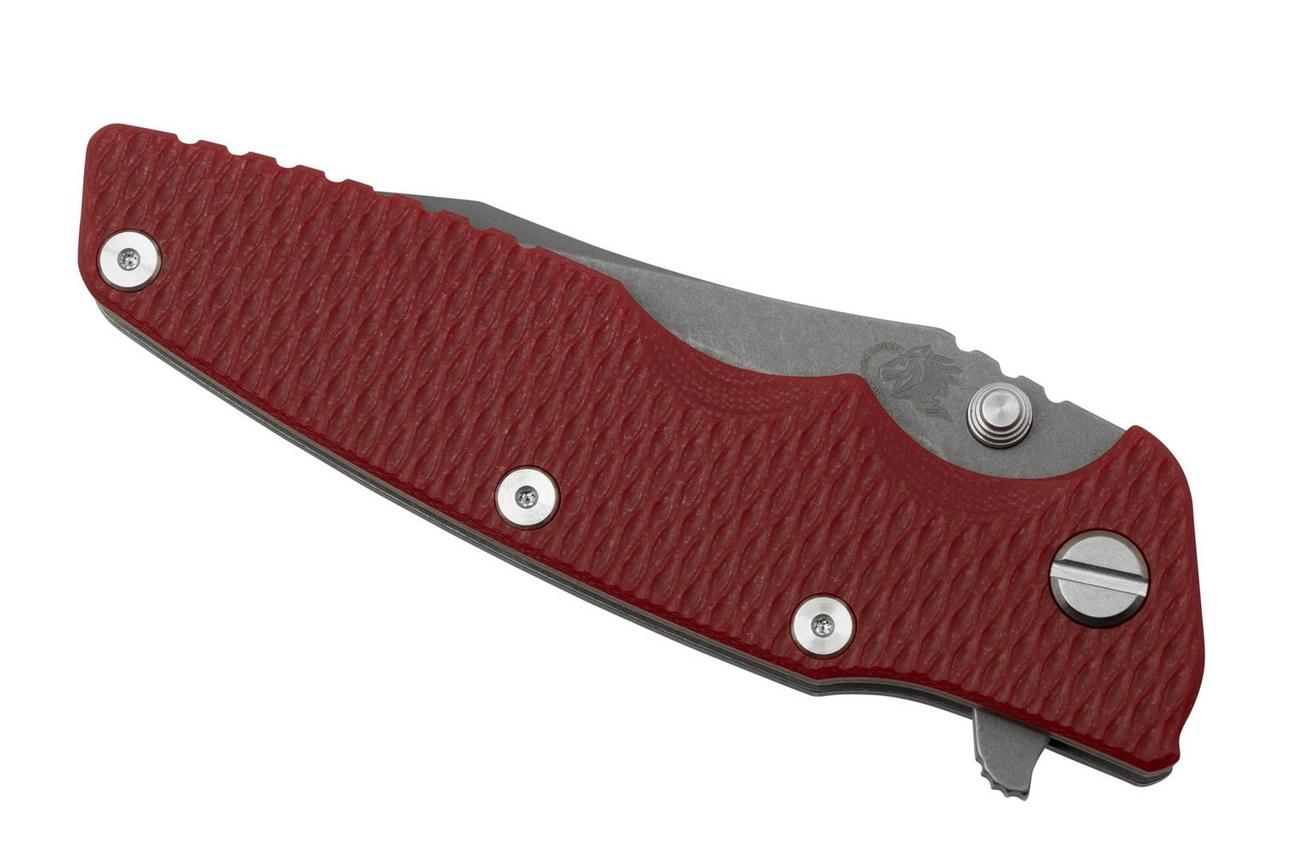 Rick Hinderer Eklipse 3.5” Spearpoint S45VN, Working Finish, Red G10, zakmes