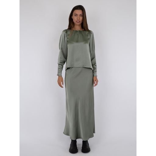 Neo Noir Vicky Heavy Sateen Nederdel, Smoke Green, 42
