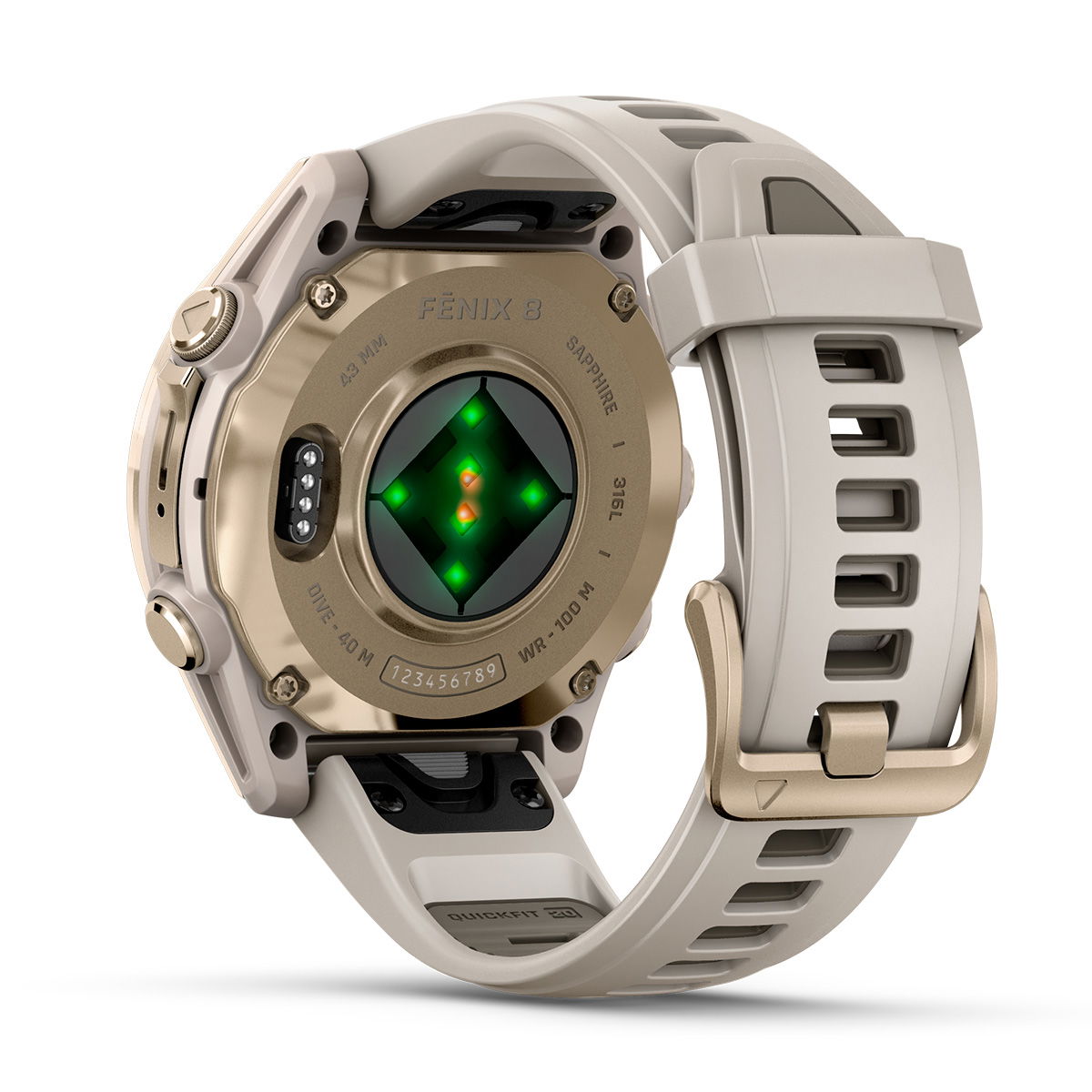 Garmin Fenix 8 AMOLED Sapphire, 43 mm (Soft Gold)