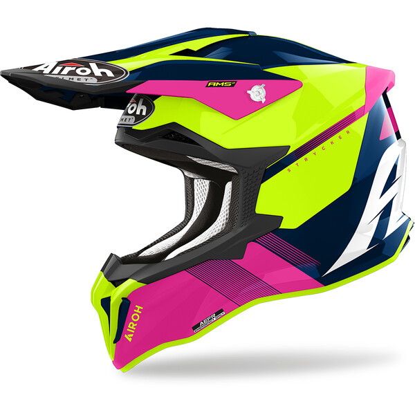 Airoh - Casque Strycker Blazer Jaune / Rose / Bleu foncé