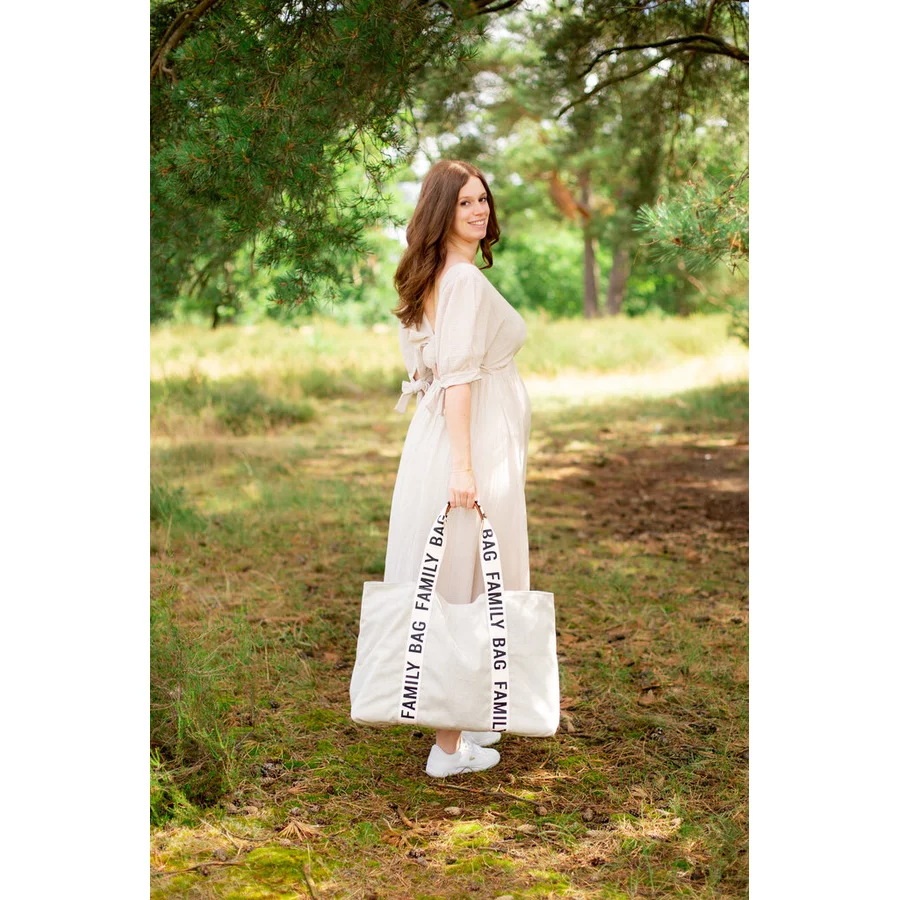 CHILDHOME Family Bag Signatur Canvas offwhite