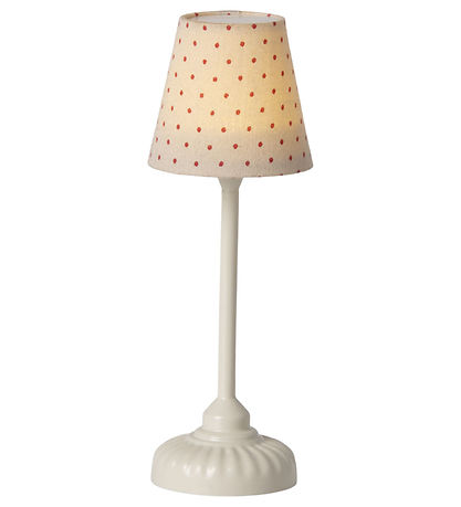 Maileg Miniature Gulvlampe m. Lys - Sand/Rød Prik