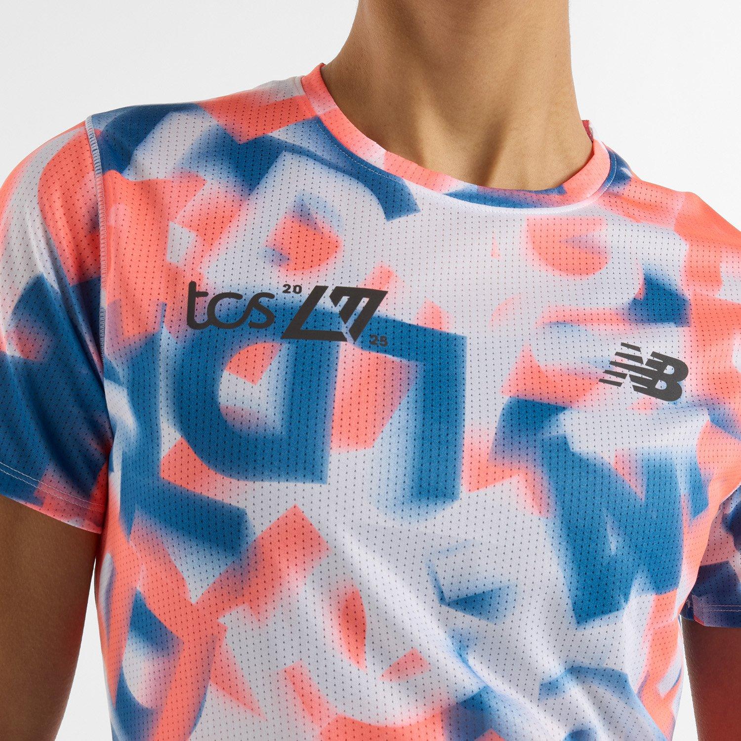 New Balance Athletics Tee Mlt Larg Running Top Womens