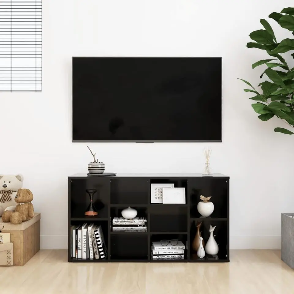 vidaXL - Schoenenbank - Zwart - Bewerkt hout -103x30x55 cm