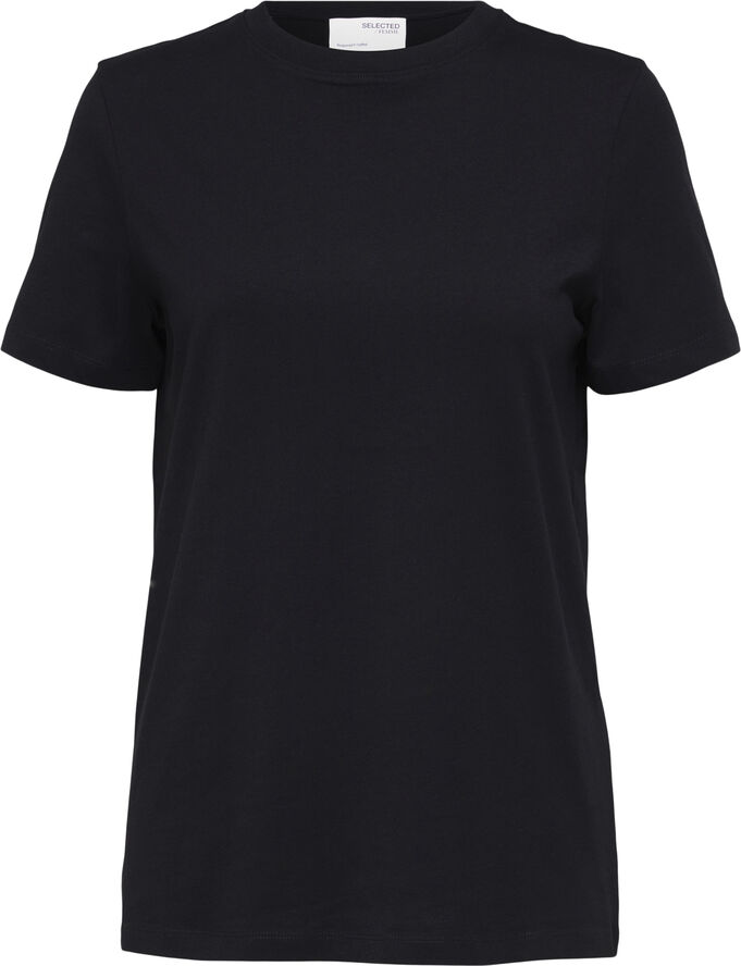 Selected Femme SLFMYESSENTIAL SS O-NECK TEE NOOS Sort