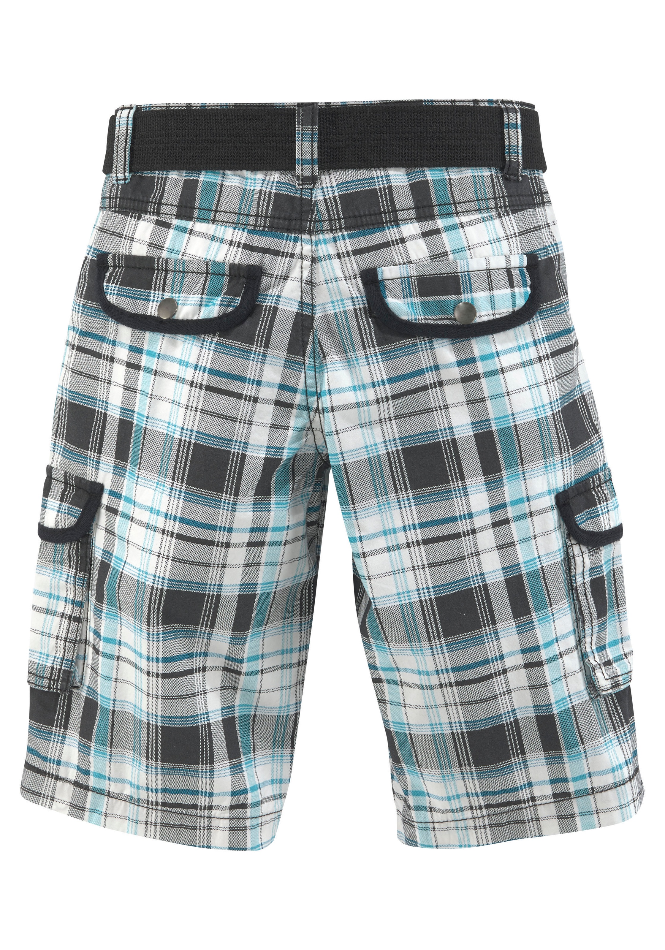KIDSWORLD Shorts »2tlg. Bermudas mit Gürtel, Karierte Cargo-Bermudas«  mit Textilgürtel