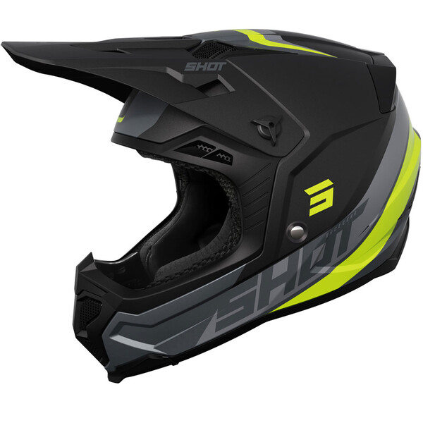 Shot - Casque Core Custom Noir / Gris / Jaune fluo