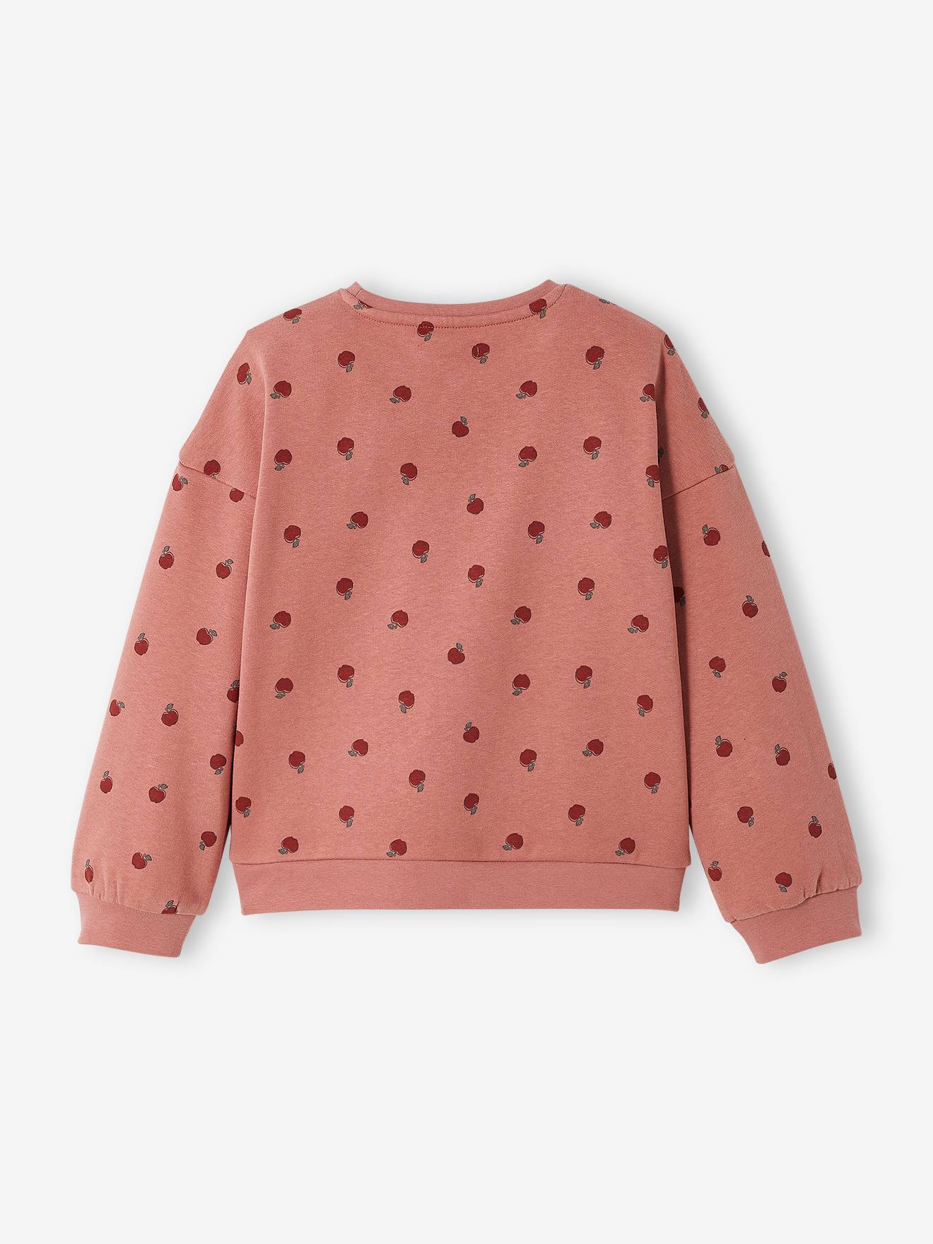 Moletom estiloso com estampa de coração ou bolinhas, para meninas, tamanho médio, rosa.