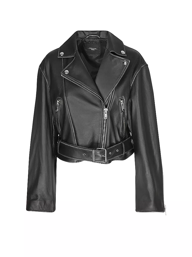 WEEKEND MAX MARA Lederjacke SALETTA schwarz