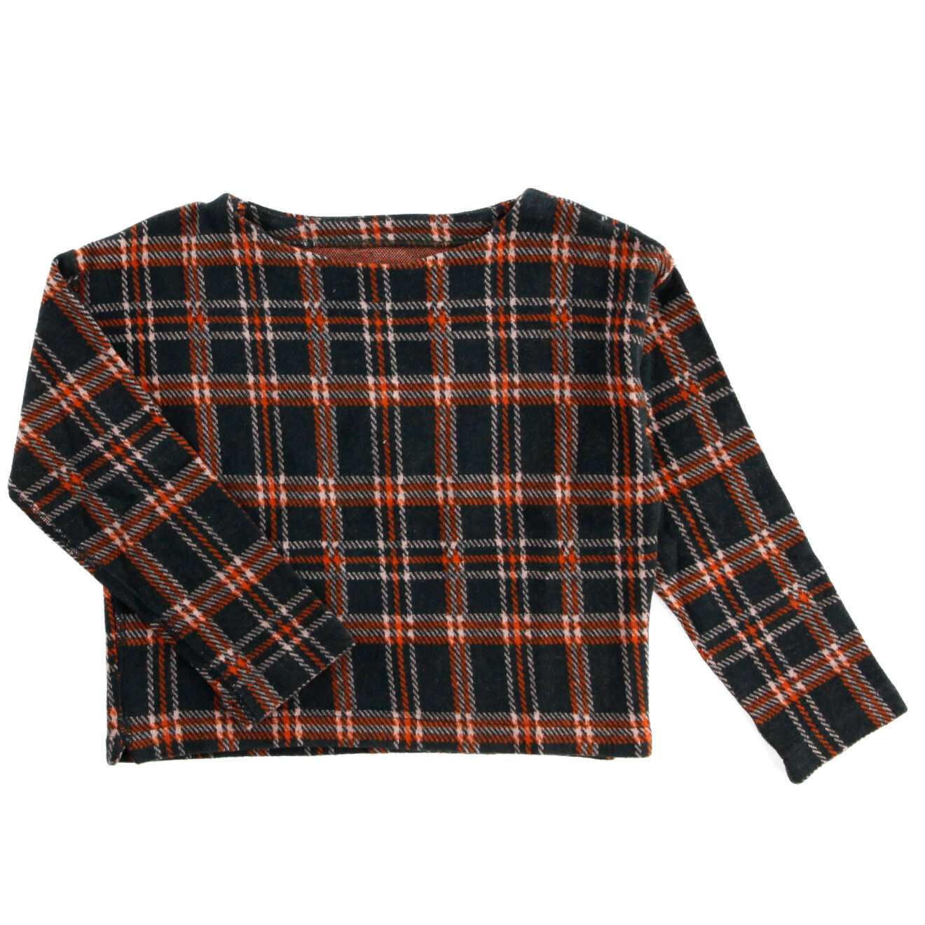Bellerose Top en Maille de Coton à carreaux marine/rouille