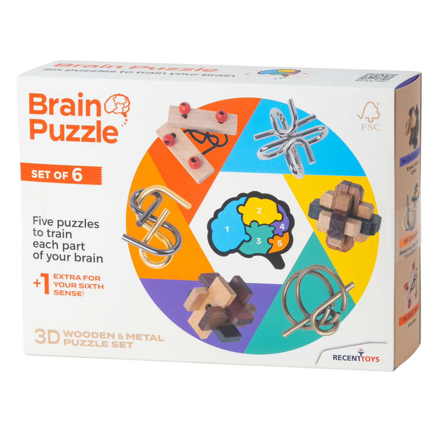 Hersenpuzzels, Set van 6