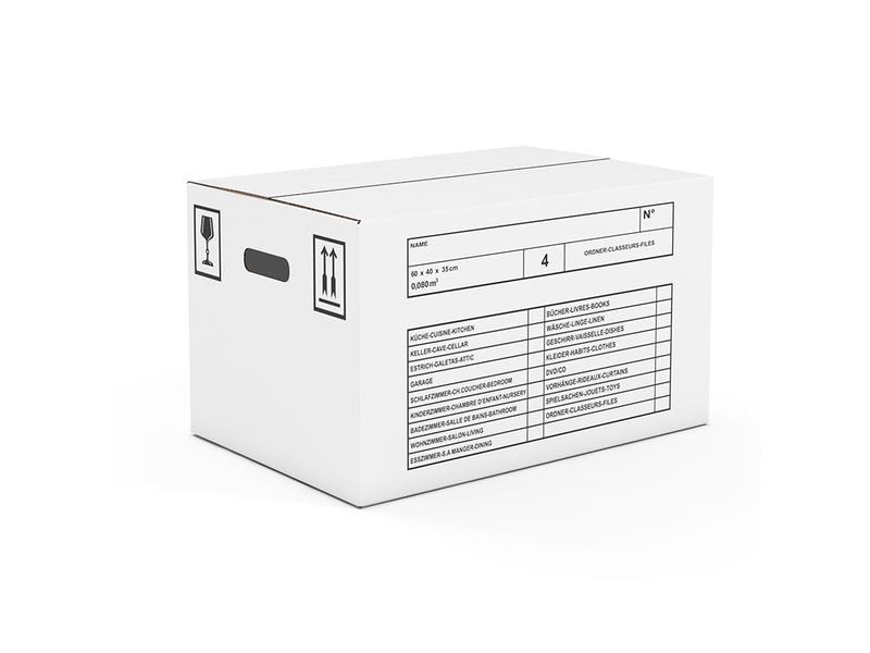 Antalis Umzugsbox 60 x 40 x 35 cm 10 Stück Weiss Ordnerkarton