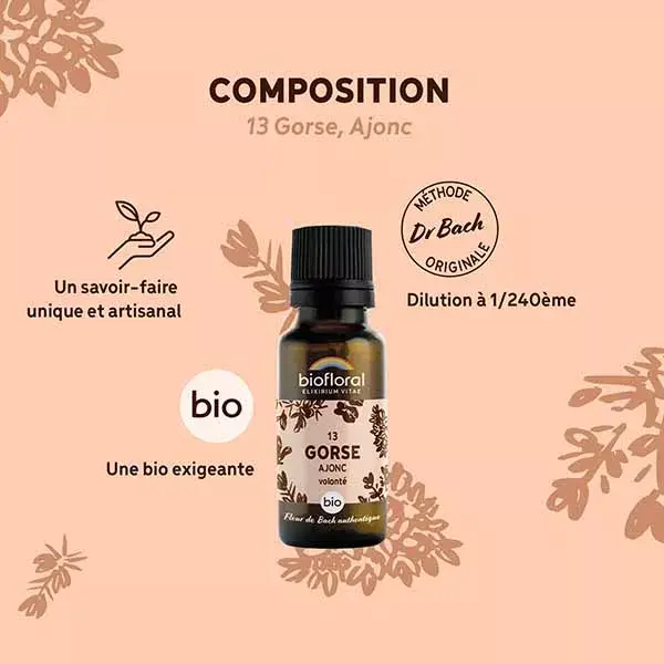 Biofloral 13 Gorse Gorse Granules Organic Bach Flower Granules 19.5 g