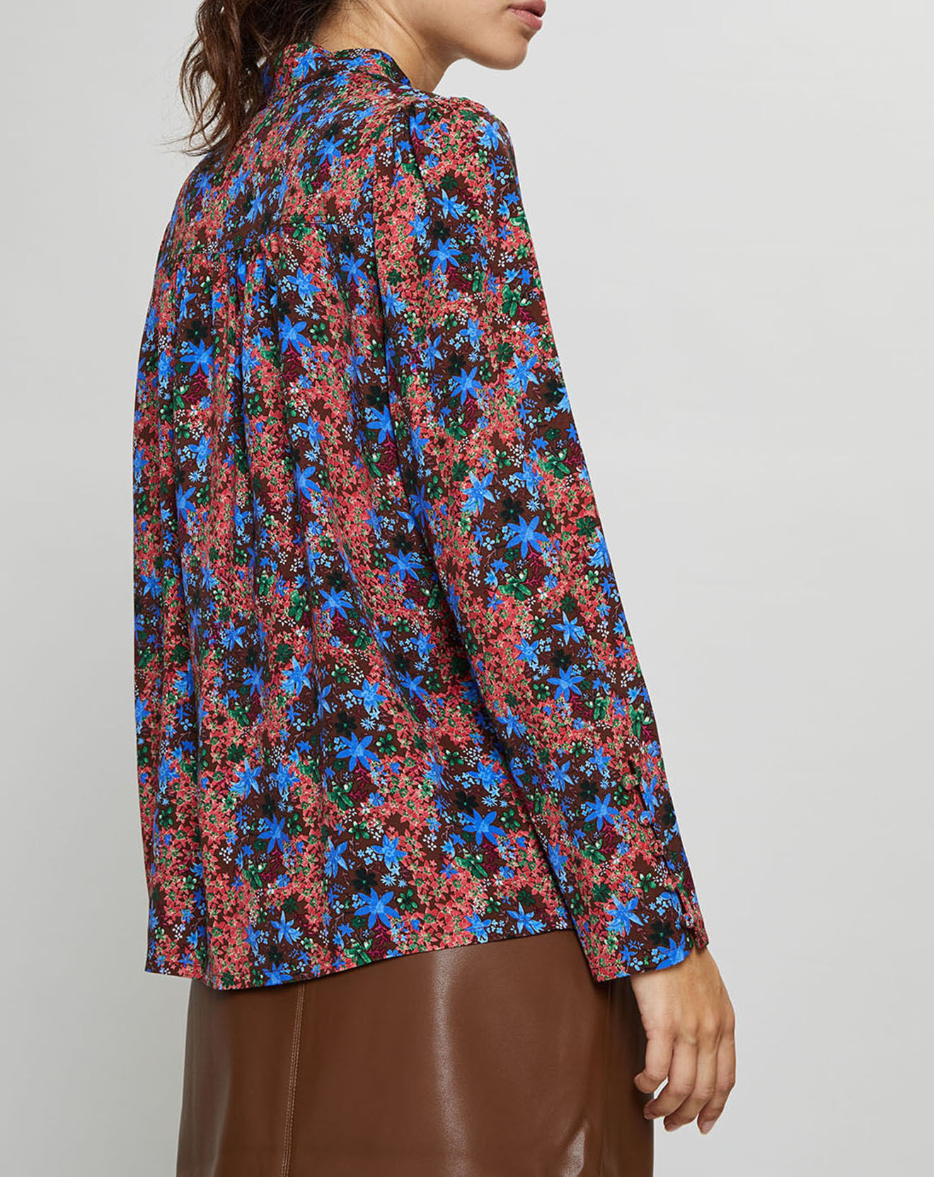Suncoo Blouse Livia imprimée marron/bleu