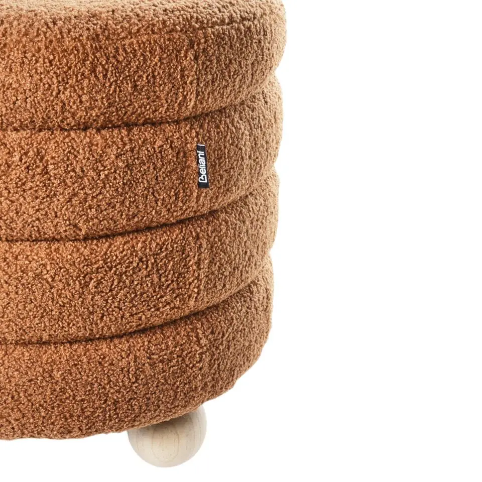 CHILLY - Poef - Goudbruin - Bouclé
