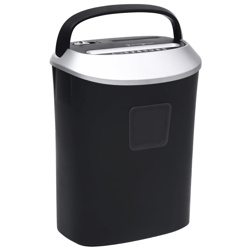 vidaXL Papierversnipperaar, 10 vellen, kruissnede, zwart