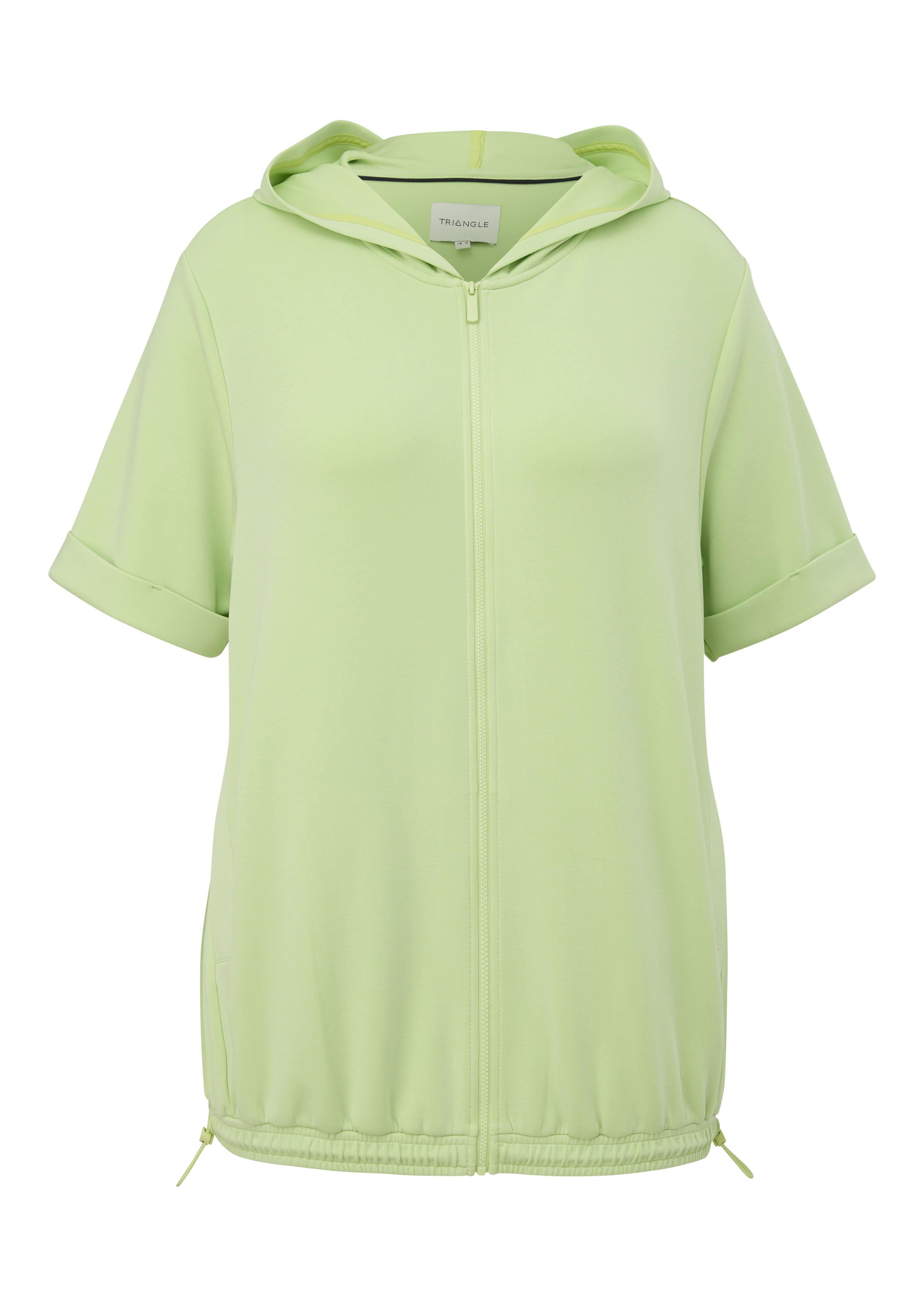 Sweatjacke mit Halbarm und Kapuze