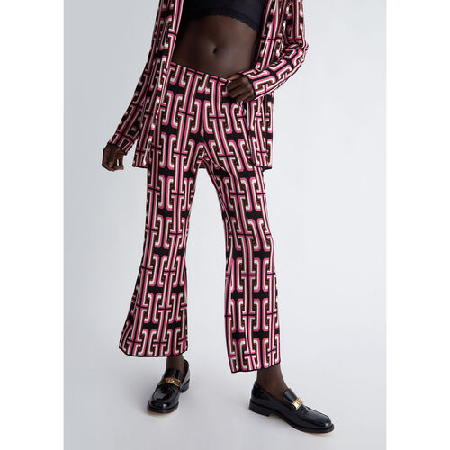 Liu Jo - Pantalón jacquard de punto Negro