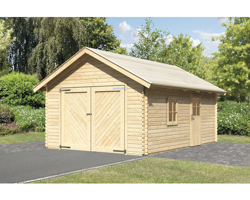 Blokplank garage Karibu 40 mm 435 x 572 cm naturel