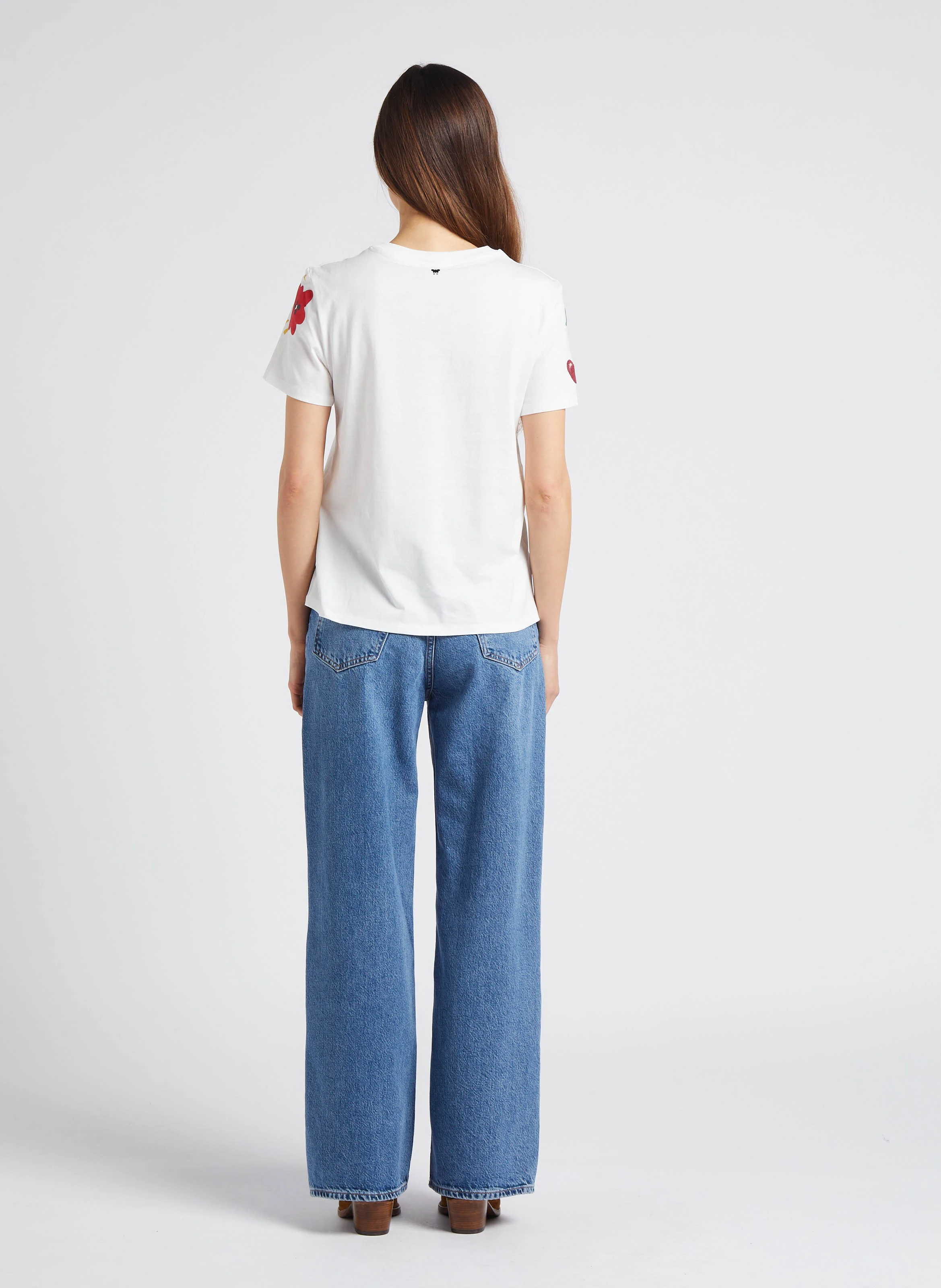 REBECCA - Jean ample droit taille haute en coton bio| Bleu