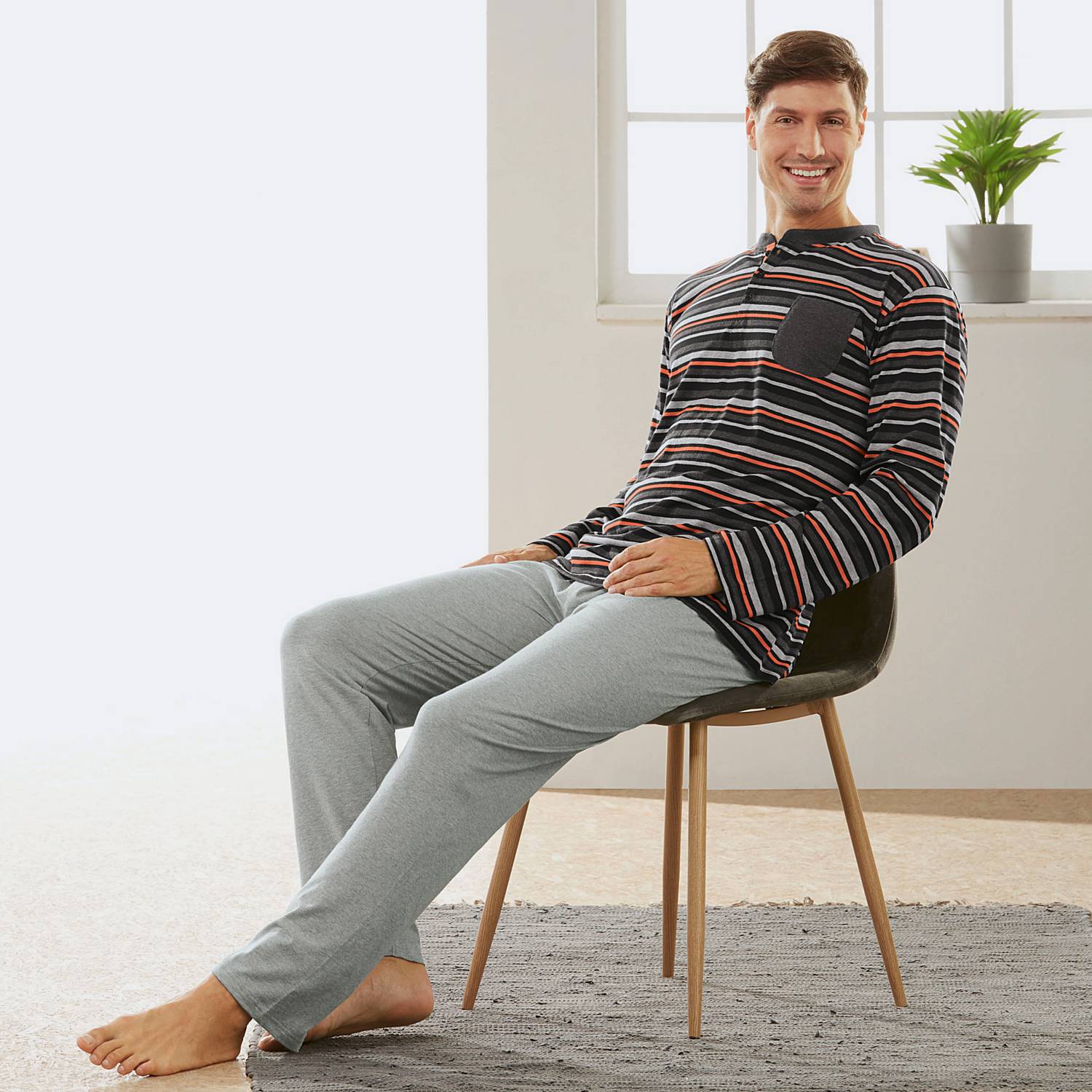 Erwin Müller Single-Jersey Herren-Schlafanzug
