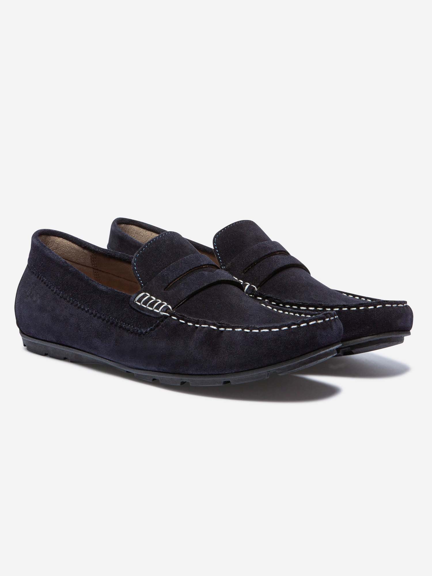 Mocassins Homme En Cuir Velours Marine
