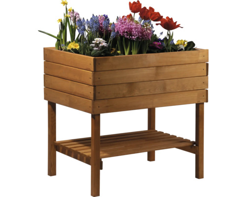 Verhoogd bed op palen dobar Magic Kubus incl. trellis, plantvlies 78 x 58 x 146 cm bruin