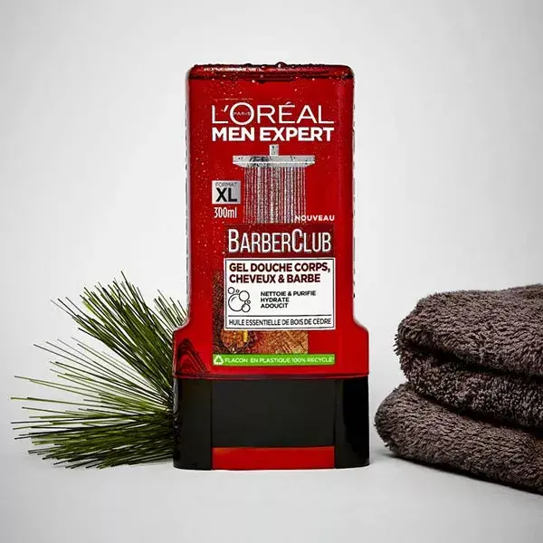 Gel de Banho L'Oréal Men Expert BarberClub para Corpo, Cabelo e Barba 300ml